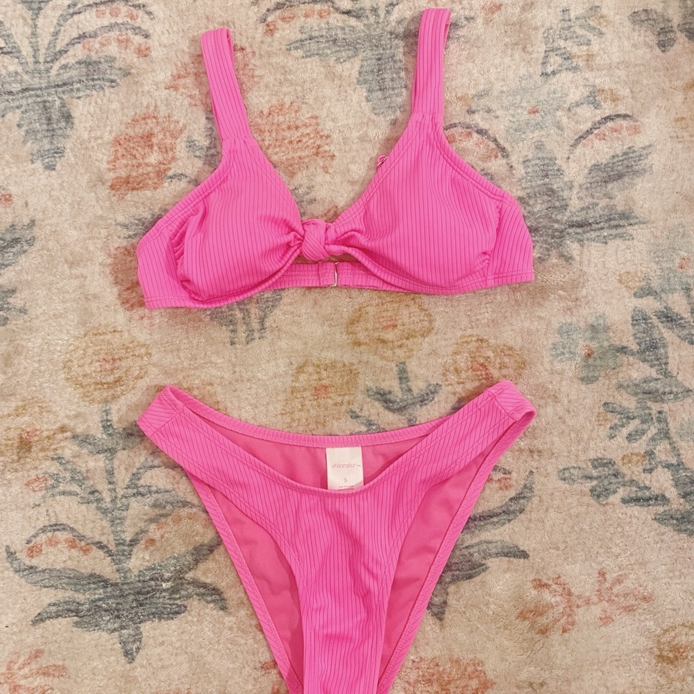 Target Xhilaration Pink Ribbed Bikini Set